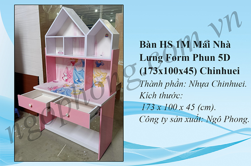 Bàn HS 1M Mái Nhà Lưng Form Phun 5D (173x100x45) Chinhuei